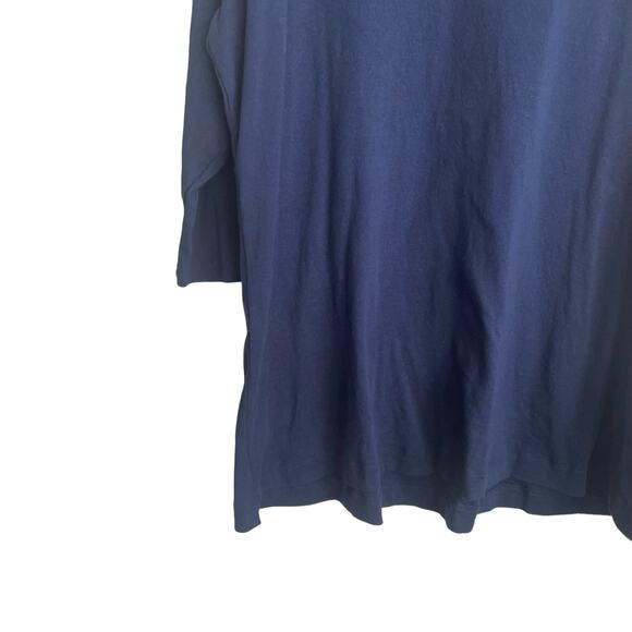 Avenue Women Tunic Top 22/24 Navy 3/4 Sleeve Stretch Cotton Casual Workwear - Picture 5 of 9